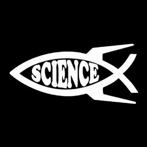 Rocket Science Fish Weatherproof Vinyl Decal - [White][5"]