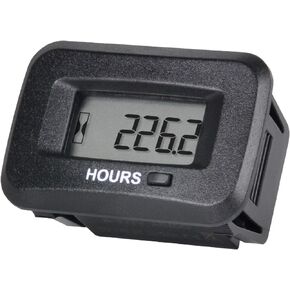 Jayron Digital LCD AC/DC 5V to 277V Hour Meter,Resettable Partial Running Hours,Initial Hours Settable,Waterproof,Use for Generator Compressor Garden Lawn Mower Tractor Golf Cart Club Car(HM038AD-C1)