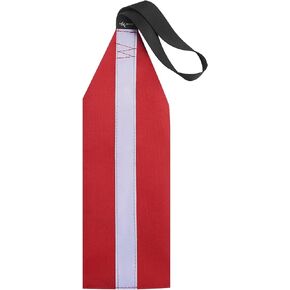 Safety Tow Flag with Webbing for Kayak Boat Bicycle Travel Tow Warning Truck Loads (Red)