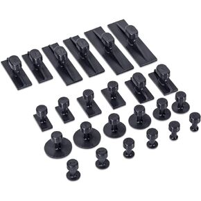 Tabweld Smooth Smooth Series Tabs Variety PDR Set - 24 Piece - Round and Rectangular Tabs - Paintless Dent Removal Tab Set (9mm, 12mm, 15mm, 20mm, 25mm, 30mm tab Sizes and Crease Sizes)
