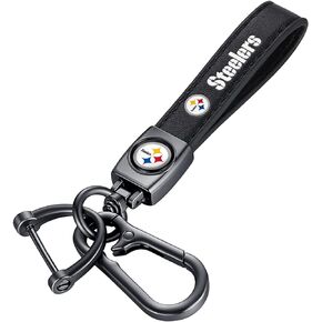 Genuine Leather Car Keychain Key Ring Accessories Key Chain Keyring for Football Fans Business Gift Birthday Present