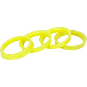 X AUTOHAUX 4pcs Plastic 66.6mm to 57.1mm Car Hub Centric Rings Wheel Bore Center Spacer Yellow