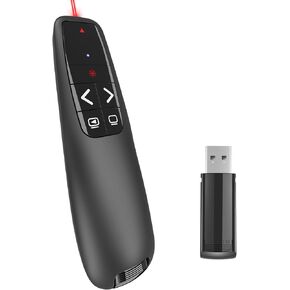 Presentation Clicker for Powerpoint, Wireless Presenter for Presentation, Green Laser Pointer Presentation Remote, USB-A & USB-C/Type-C for PPT/Keynote/Google Slides, Laptop/MacBook/Mac/Windows/Linux