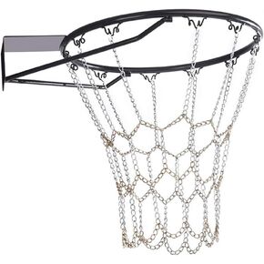 Heavy Duty Galvanized Steel Chain Basketball Net, Durable Heavy Duty Anti-rust Indoor and Outdoor Sporting Goods Basketball Net or Most Standard Hoops
