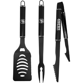 Siskiyou Sports NFL San Francisco 49ers 3 pc Monochromatic BBQ Set, Black,One Size