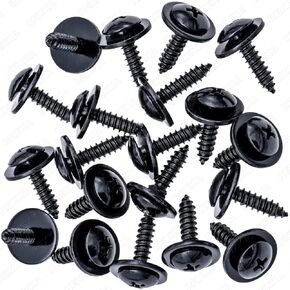 Rexka 50pcs Fender Liner Splash Shield Wheelhouse Liner Screw Phillips Truss Head Sems Compatible with Honda Acura BMW 90114-SE0-000 Accord ILX RDX TL TSX 90114SE0000