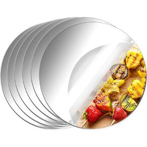 Aneco 6 Pack Acrylic Round Mirrors Non Glass Round Mirror Plate Self Adhesive Round Mirror Wall Sticker Decals for Home Living Room Bedroom Decor, 4 Inches (Thickness 2 mm)