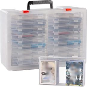 ALCYON 2200+ Baseball Card Storage Box, Sport Cards Display Case Protectors with 18 Inner Plastic Trading Cards Holder Organizer Keeper for Topps Baseball/Football/for C.A.H/for MTG(Box Only)