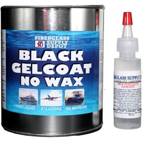 Black Gelcoat No Wax Pint with 15cc Hardener (MEKP)