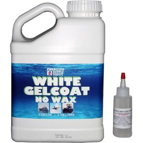 White Gelcoat NO Wax Interior or Exterior - Gallon with 60cc Hardener (MEKP)