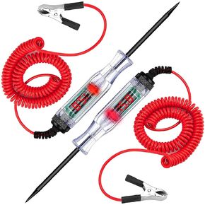 2-Pack Automotive Test Light, LED Digital Circuit Tester, DC 3V-48V Auto Electric Tester Pen Tool with Extended Spring Wire for Checking Vehicle Car Truck Motorcycle Boat Fuses and Battery Voltage