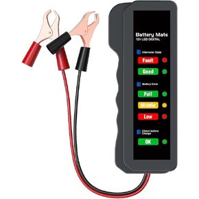 12V Car Battery Tester, BM310 Automotive Digital Alternator Charging System Analyzer with LED Indication, Check Vehicle Battery Condition Detector, Universal for Car, Motorcycle, Truck