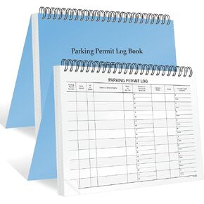 SmartSign Parking Permit Log Book Small - 7 x 8.5 inch, Wire-Bound Registry Diary/Journal, Double-Sided Digitally Printed Pages, Up to 500 Entries
