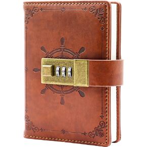 A7 Password Book with Lock Internet Address and Details Organizer Computer Website Logins Hardcover for Home Office Notebook Present Supplies-Retro Style