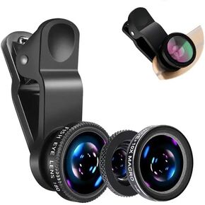 3 Lens Kit for iPhone and Android Smartphones | Ultra Wide Angle, Fisheye, Macro Lenses | Camera Photography & Video Creation | Palo Alto Electronics