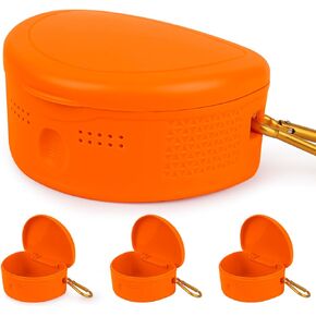 4Pcs Mouth Guard Case Sports,Ventilated Protective Mouth Guard Case,Steady Hold Off,Large Case,Mouth Guard Case with Clip,Premium Quality,Universal Storage for Adult & Youth Sizes