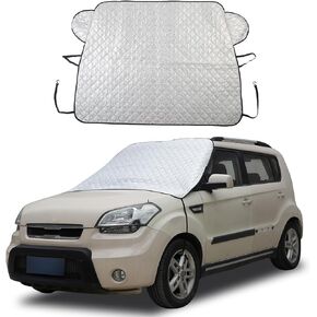 Windshield Snow/Sunshade Cover Fit for Kia Soul 2009-2013, Front Windshield Cover for Ice and Snow, Auto Sun Protection Visors Blocks UV Rays and Keeps Vehicle Cool