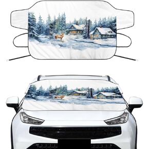 Car Windshield Covers for Ice and Snow, Universe Galaxy Windshield Snow Cover Waterproof Frost Guard Winter Windshield Snow Ice Cover, Automotive Exterior Decor Accessories (55.9 * 37.7)