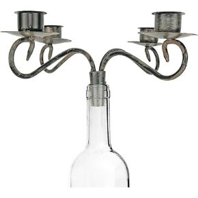 Southern Homewares Wine Bottle Topper Candelabra 4 Candle Holder