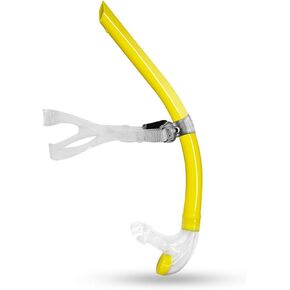 Swim Snorkel, One-Way Purge Valve Swimmers Snorkel for Lap Swimming Training Snorkeling, Front Mounted Training Gear with Comfortable Silicone Mouthpiece