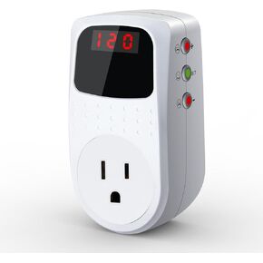 BSEED Surge Protector Outlet, Voltage Regulator, Surge Protector for Refrigerator/TV/PC/Home Appliance, Wall Tap Adapter, Space Saving Design, LED Display Screen, Adjustable,120V, 15A, 1800W, 1 Pack