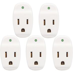 KMC Surge Tap Mini 5-Pack, 1-Outlet Grounded Surge Protector Adapter, 640 Joules, Power Plug Adapter