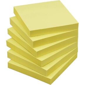 Sticky Notes 3x3 Self-Stick Notes Pads with 6 Bright Colors, Easy to Post for Office, Shool, Home, 6 Pads/Pack, 100 Sheets/Pad(Standard)