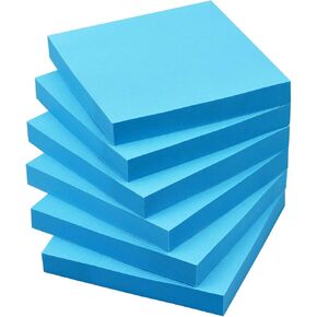 Sticky Notes 3x3 Self-Stick Notes Pads with 6 Bright Colors, Easy to Post for Office, Shool, Home, 6 Pads/Pack, 100 Sheets/Pad(Standard)