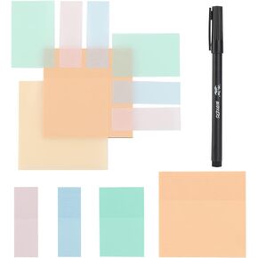 Mr. Pen- Transparent Sticky Notes, 200 pcs, Pastel Colors, See Through Sticky Notes, Sticky Notes Transparent, Sticky Notes Clear, Annotation Sticky Notes, Bible Sticky Notes, Sticky Notes for Books