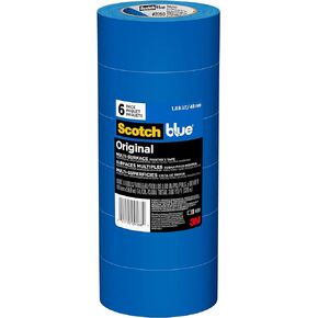 Scotch Painter's Tape Original Multi-Surface Painter's Tape, 1.88 Inches x 60 Yards, 6 Rolls, Blue, Paint Tape Protects Surfaces and Removes Easily, Multi-Surface Painting Tape for Indoor and Outdoor Use