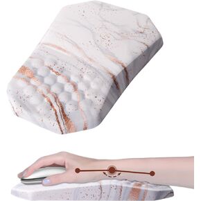 Flowers Mouse Pad with Wrist Rest and Ergonomic Slope,Heart-Shaped Massage Points Pain Relief,Mouse pad Wrist Rest Carpal Tunnel Massage Bump Soft Memory Foam Filling (Red Flower)