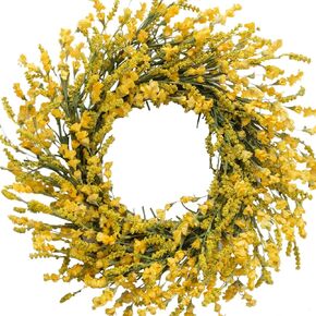 TEMPUS 20 Inch Blue Grains Flower String for Front Doors Wreath, Spring and Summer Wreath for Indoor and Outdoor Decor, Rustic and Farmhouse Style Home Blue Wreath