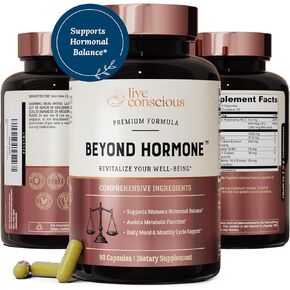 Live Conscious Beyond Hormone Holistic Hormone Balance for Women a DIM w/Myo-Inositol & D-Chiro-Inositol Supplement - Promotes Healthy Estrogen Balance for Women - Everyday PMS Support - 90 Ct.