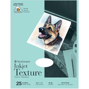Strathmore 59-701 Textured Inkjet Paper, 8.5"x11", 25 Sheets , White, Packaging May Vary