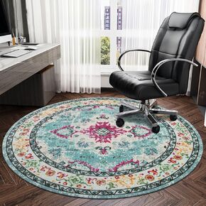 Vaukki Vintage Desk Chair Mat, Non Slip Desk Floor Mat for Hardwood Floor, Office Floor Mat Chair Floor Protector for Rolling Chair (Light Blue, 5 Ft)