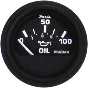 Faria 12845 Euro Oil Pressure Gauge - 100 PSI, 2"
