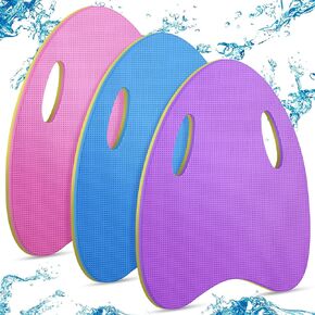 3 Pcs Swimming Kickboard for Kids Swim Training Aid Kickboard with Handrail Hole Bicolor Kick Boards for Children Swimming Pool Board Auxiliary Equipment for Exercise Toddler Beach Summer
