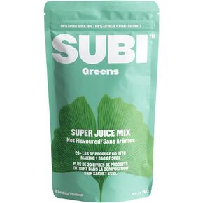 SUBI Best Green Superfood NOT FLAVOURED VEGETABLE AND DAILY GREENS REPLACEMENT Raw Ingredients: Matcha, Kale, Barley Grass, Spirulina, Acai, Goji Berry + More Morning Energy Booster 40 Day Supply