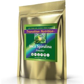 Transition Nutrition Spirulina Powder (Inca) Raw Andes Mountains - Vegan and Gluten Free - Raw and Organic (16 oz)