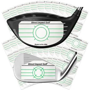 Combo Pack (100 Driver+100 Iron) Ultra-Thin Golf Impact Tape for Accurate Swing Analysis and Shot Feedback by Direct Impact Golf