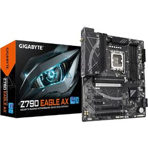 اللوحة الأم GIGABYTE Z790 Eagle AX LGA 1700 Intel Z790 ATX مع DDR5، M.2، PCIe 5.0، USB 3.2 Gen2X2 Type-C، Intel Wi-Fi 6E، 2.5GbE LAN، Q-Flash Plus، EZ-Latch