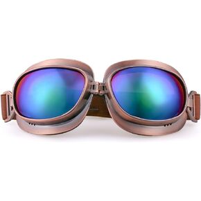 Vintage Aviator Pilot Style Motorcycle Goggles Cruiser Scooter Goggle for Men,Women,Adults,Youths