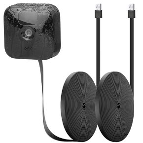 iTODOS 2 Pack 30ft/9m Power Cable Compatible with Blink Outdoor (3rd Gen) XT3 & Blink XT / XT2, Weatherproof Outdoor Power Cord, Flat Charging Cable for Blink Camera (NOT for Blink Mini)- Black