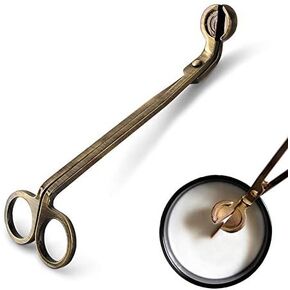 Candle Wick Trimmer, Candle Cutter Wick Clipper Cutter, Polished Stainless Steel Scissors Tool, Oil Lamp Candle Accessories for Scented Candles Lovers(Bronze)