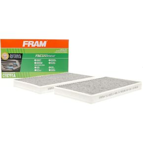 FRAM Fresh Breeze Cabin Air Filter Replacement for Car Passenger Compartment w/ Arm and Hammer Baking Soda, Easy Install, CF8791A for GM Truck Vehicles , white
