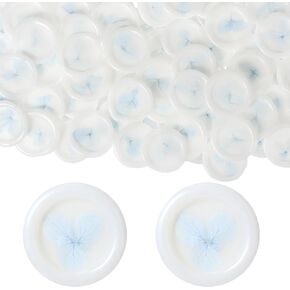 Qilery Adhesive Wax Seal Stickers White Dry Floral Backing Envelope Seals Wedding for Wedding Invitations Bridal Shower Party Letter Envelope(100 Pcs,Baby's Breath)