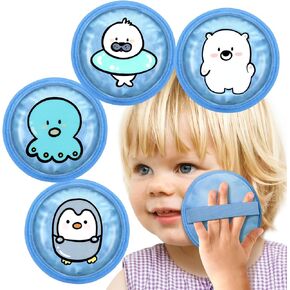 Large Kids Ice Packs for Boo Boos, 4 Packs Toddler Gel Ice Packs Wrap for Injuries Reusable, Hot Cold Compress for Children's Fever Pain Relief, Wisdom Teeth, First Aid, Bumps & Bruises