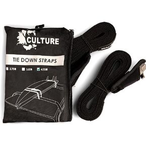 Tie Down Straps 15ft - Surfboard, Longboard, SUP, Paddleboard, Kayak, Canoe, Surf, fits All Vehicles with Roof Racks
