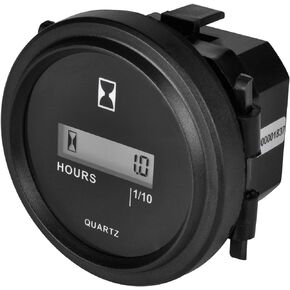 NR-HM005DC Hour Meter DC 4.5-90V Round LCD Hour Meter Quartz Hourmeter for Fork Cart Boat Tractor Generator Engine Mower