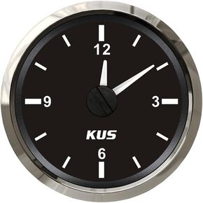 Kus Guaranteed 2" Auto Marine Clock Gauge 12-Hour Format Meter with Backlight 52mm Diameter 12V 24V